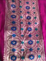 Sarong sari zijde goud fuchsia groen blauw set, Kleding | Dames, Gelegenheidskleding, Roze, Zo goed als nieuw, Overige typen, Verzenden