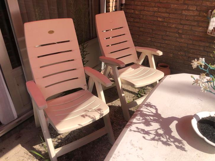 Ruinmeubel set 4 stoelen, Tuin en Terras, Ligbedden, Zo goed als nieuw, Ophalen
