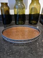 Mooi vintage dienblad. Eikenhout bodem  en tin rand, Huis en Inrichting, Woonaccessoires | Dienbladen, Ophalen of Verzenden, Zo goed als nieuw