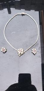 Antiek 835 Zilveren sieraden set Collie met oorbellen, Ophalen of Verzenden, Overige materialen, Oorbellen