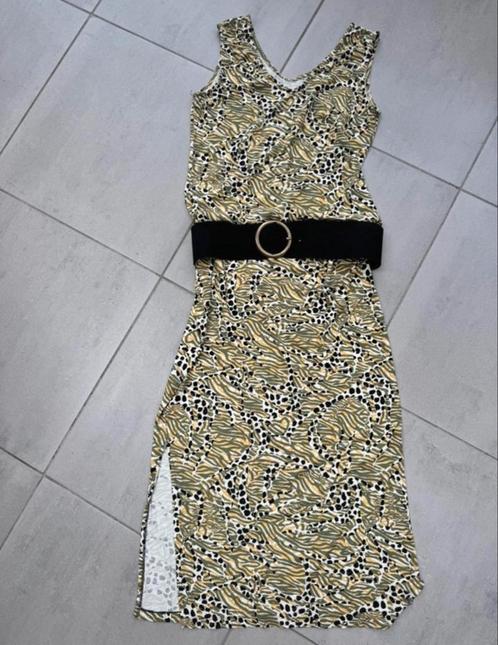 Poools lange jurk maat 38, Kleding | Dames, Jurken, Zo goed als nieuw, Maat 38/40 (M), Zwart, Onder de knie, Ophalen of Verzenden