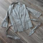 Geborduurde katoen blazer jasje romantisch rustiek 38 40, Verzenden, Zo goed als nieuw, Maat 38/40 (M), Grijs