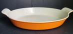 Brocante gietijzeren ovenschaal wit oranje Le Creuset 2x, Antiek en Kunst, Antiek | Keukenbenodigdheden, Ophalen of Verzenden