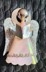 Vintage Gablonzer Zilveren Parelmoer Engel Ornament kerstbal, Ophalen of Verzenden