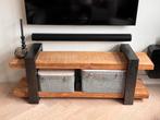 Eleonora TV Meubel - Staal & Mangohout, Huis en Inrichting, Ophalen, Gebruikt, 100 tot 150 cm, Minder dan 100 cm