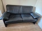 zwart leren 2 zits bankje, Huis en Inrichting, Ophalen, 150 tot 200 cm, Tweepersoons, 75 tot 100 cm
