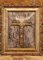 Antieke Crucifix ingelijst, Ophalen of Verzenden