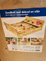Zandbak met deksel en zitje nieuw in doos, Kinderen en Baby's, Speelgoed | Buiten | Zandbakken, Ophalen, Nieuw