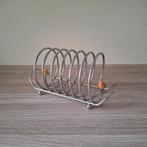 Vintage chromen metalen spiraal vorm toast brood rekje grijs, Ophalen of Verzenden, Zo goed als nieuw