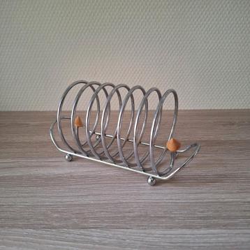 Vintage chromen metalen spiraal vorm toast brood rekje grijs beschikbaar voor biedingen