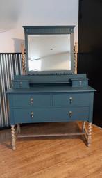 Landelijke Chique Kaptafel met Spiegel, Huis en Inrichting, Ophalen, Gebruikt, Glas, Met lade(s)