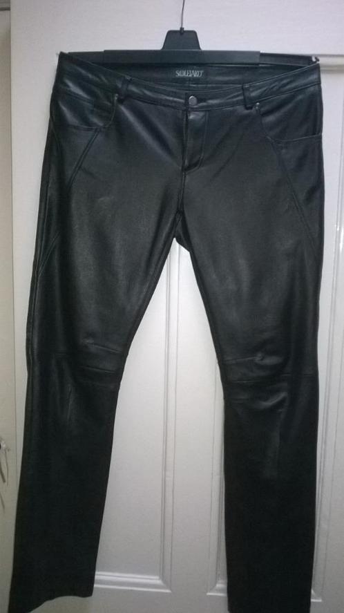 SOULEIADO zwarte lamsleren broek maat 42 NIEUW, Kleding | Dames, Broeken en Pantalons, Nieuw, Maat 42/44 (L), Zwart, Lang, Ophalen of Verzenden