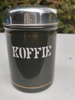 Emaille oud groen koffie bus met goudkleurige rand, Antiek en Kunst, Antiek | Emaille, Ophalen of Verzenden