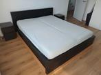 Malm bed 160x200 met lattenbodems, Huis en Inrichting, Slaapkamer | Bedden, Ophalen, Gebruikt, Zwart, Tweepersoons
