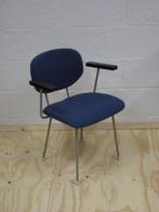 Vintage design stoel Wim Rietveld model 216 ontwerp jr 1953., Huis en Inrichting, Stoelen, Ophalen, Gebruikt, Blauw, Metaal