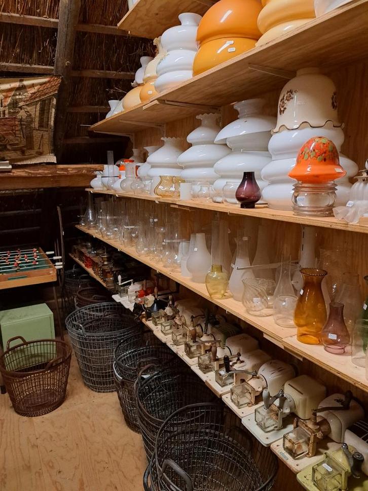 Voor olielamp kappen /glazen, Antiek en Kunst, Antiek | Lampen, Ophalen