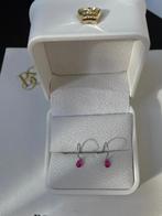 oorbellen zilver 925 robijn minimalist, Sieraden, Tassen en Uiterlijk, Oorbellen, Hangers, Nieuw, Ophalen of Verzenden, Met edelsteen