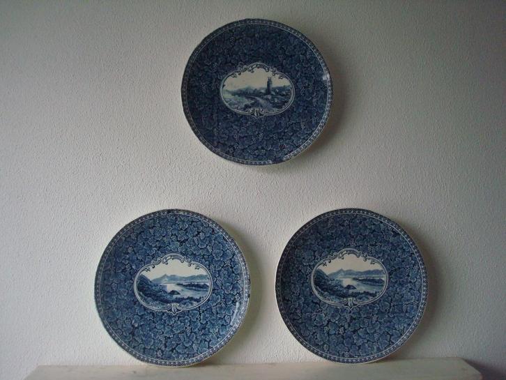 3 wandborden Ludwig Wessel, Bonn, Duitsland ca.1900/1920, Antiek en Kunst, Antiek | Keramiek en Aardewerk, Ophalen