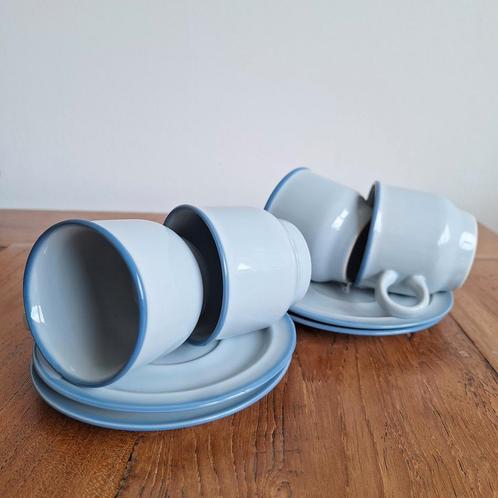 Set van 4 vintage kop en schotels Pruszkow, Antiek en Kunst, Antiek | Servies los, Ophalen of Verzenden