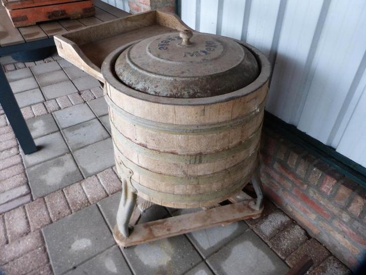 Antieke Miele HOUTEN wasmachine Type Miele Extra No. 55/2, Witgoed en Apparatuur, Wasmachines, Gebruikt, Bovenlader, 8 tot 10 kg