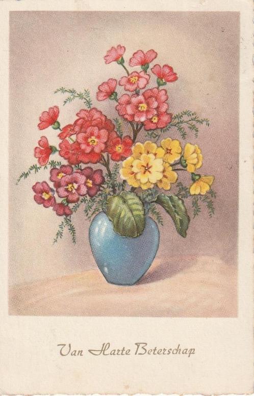 BLOEM BLOEMEN UIT 1960 ZEER MOOIE OUDE KAART KG944, Verzamelen, Ansichtkaarten | Themakaarten, Gelopen, 1940 tot 1960, Overige thema's