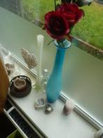 hoge blauwe vaas 55 cm hoog, Ophalen, 50 tot 75 cm, Blauw, Glas