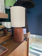 Terracotta Tafellamp met Witte Kap, Ophalen of Verzenden, Nieuw, Stof, Minder dan 50 cm