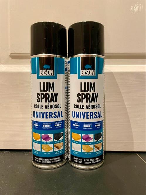 Bison Lijm Spray Universal – NIEUW (2 stuks, 500ml), Doe-het-zelf en Verbouw, Overige Doe-het-zelf en Verbouw, Nieuw, Ophalen of Verzenden