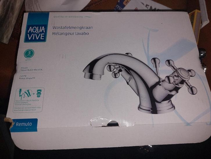 AquaVive wastafelmengkraan Lunan chroom, Doe-het-zelf en Verbouw, Sanitair, Nieuw, Kraan, Chroom, Ophalen of Verzenden
