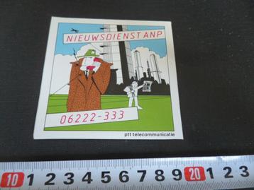 sticker PTT telecom Nieuws dienst ANP 06222-333 beschikbaar voor biedingen