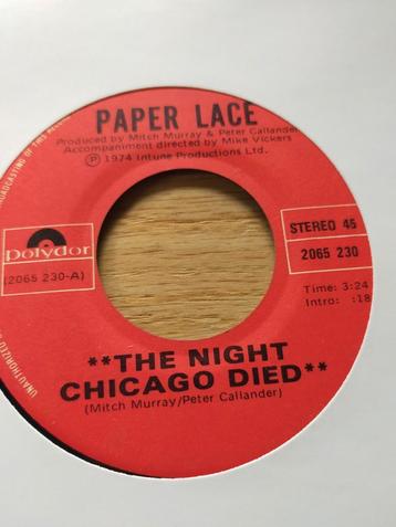 Paper Lace , the night Chicago died  beschikbaar voor biedingen