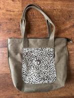 Legergroene leren By Hinke handtas/schoudertas!, Ophalen of Verzenden, Gebruikt, Groen, Handtas