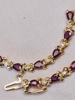 Gouden armband met natuurlijke robijnen en diamanten, Ophalen of Verzenden, Zo goed als nieuw, Met edelsteen, Goud