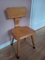 Retro Houten Schoolstoeltje Kleuter, Ophalen, Gebruikt, Bruin, Eén