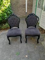 Brocante stoelen, Huis en Inrichting, Stoelen, Ophalen, Gebruikt, Twee, Zwart