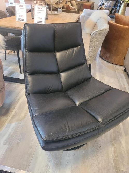 Fauteuil Sven leder draaibaar eleonora, Huis en Inrichting, Fauteuils, Nieuw, Ophalen