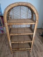 Vintage Rotan Boekenkast/Stellingkast met 4 Planken, Huis en Inrichting, Ophalen, Gebruikt