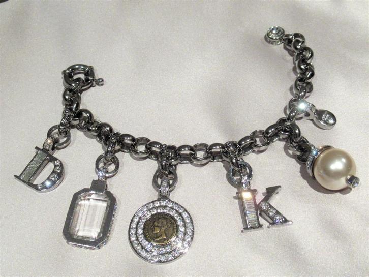 Dyrberg/Kern armband met mooie parel en kristallen, Sieraden, Tassen en Uiterlijk, Armbanden, Zo goed als nieuw, Overige materialen