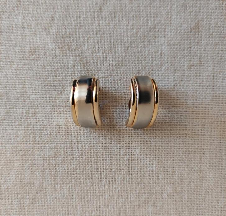 Vintage goud en zilverkleurige clip oorbellen., Sieraden, Tassen en Uiterlijk, Oorbellen, Zo goed als nieuw, Overige materialen