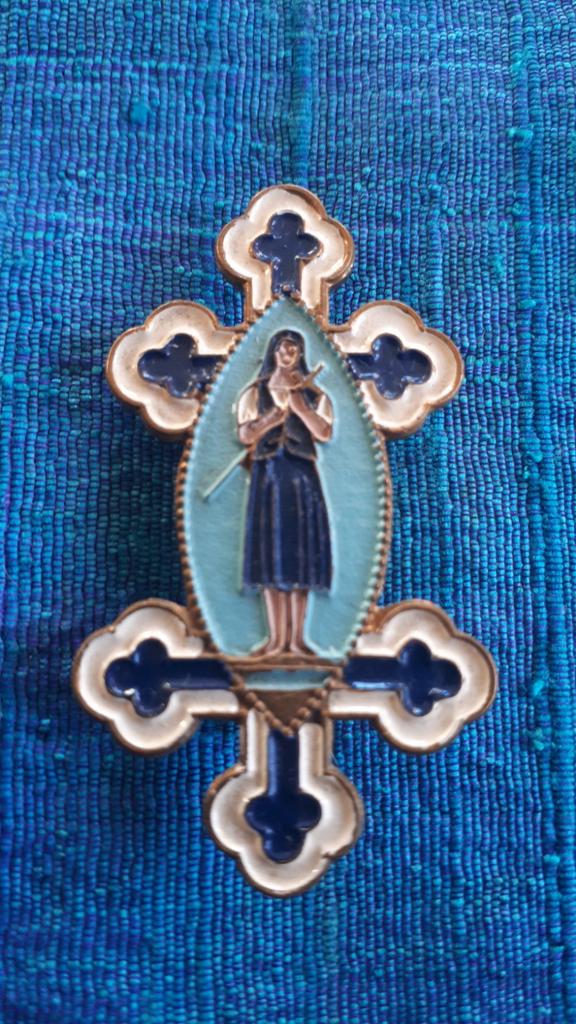 Oude Geëmailleerde Broche Kruis v. Lotharingen. GRATIS Verz., Verzenden, Koper, Broche