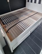 Twee persoons bed, Ophalen, Wit, Tweepersoons, 140 cm