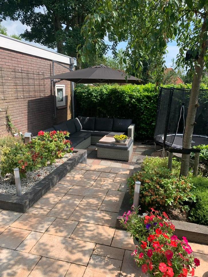 GRATIS | Shadowline muurparasol 250x250cm, Tuin en Terras, Parasols, Gebruikt, Muurparasol, Minder dan 1 meter, Kantelbaar, Ophalen