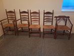 5 oud rieten stoelen, Ophalen of Verzenden