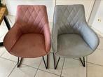 4 stoelen grijs blauw bruin bordeaux geel zie adv, Ophalen, Blauw, Zo goed als nieuw, Vier