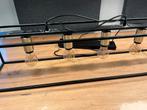 Zwarte hanglamp met 4 lampen, Huis en Inrichting, Lampen | Hanglampen, Ophalen, Zo goed als nieuw, Minder dan 50 cm