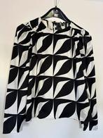 Zwart-Witte Blouse met Lange Mouwen, Ophalen of Verzenden, Zo goed als nieuw, Maat 38/40 (M), Zwart