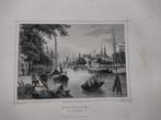 A 063 / Rotterdam de Leuvehaven Staalgravure 1860, Antiek en Kunst, Ophalen of Verzenden