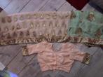 Abrikoos/groene Saree, Kleding | Dames, Overige typen, Ophalen of Verzenden, Zo goed als nieuw, Maat 36 (S)