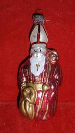 Oude glazen kerstbal zeldzame sinterklaas, Ophalen of Verzenden, Gebruikt