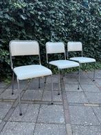 3 Vintage Tavo Stoelen in Wit Skai Leder, Gebruikt, Drie, Wit, Leer